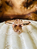 2.5ct Oval Cut Simulated Morganite Solitaire Engagement Ring 14k RoseGold Plated