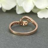 1.5ct Oval Peach Morganite Accents Solitaire Engagement Ring 14k RoseGold Over