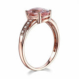 2ct Engagement Ring Oval Cut Peach Morganite Split Shank 14k Rose Gold Finish