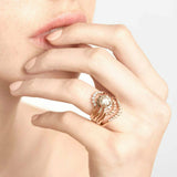 0.12ct Round Cut Blue Sapphire Wedding Band 14k Yellow Gold Finish Crown Tiara