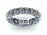 2.5ct Asscher Cut Diamond Eternity Anniversary Wedding Band 14k White Gold Over