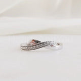 0.5ct Round Moissanite Twist Stylish Women Engagement Ring 14k White Gold Plated