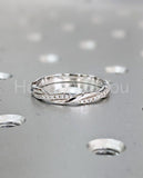 0.3ct Round Cut Moissanite Infinity Eternity Wedding Band 14k White Gold Plated