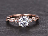 0.5ct Round Cut Diamond Vintage Solitaire Engagement Ring 14k Rose Gold Finish
