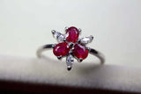 2.3ct Engagement Ring Oval Cut Pink Ruby Stylish Partywear 14k White Gold Finish