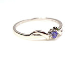 0.2ct Engagement Ring Round Cut Blue Tanzanite Solitaire 14k White Gold Finish