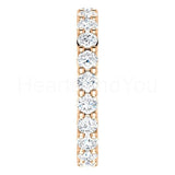 2.2ct Round Cut Moissanite Eternity Stackable Wedding Band 14k White Gold Plated