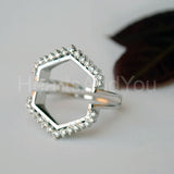 0.43ct Round Cut Moissanite Geometric Ring Guard Women 14K White Gold Plated