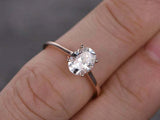 1.5ct Oval Cut Diamond Engagement Ring 4 Prong Solitaire 14k Rose Gold Finish