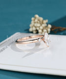 0.5ct Marquise Simulated Diamond Three Stone Engagement Ring 14k RoseGold Plated