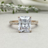 2.4ct Engagement Ring Radiant Cut Diamond Hidden Halo 14k Yellow Gold Finish