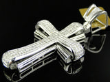 1.25ct Round Cut VVS1D Diamond Pendant Christ Cross 14k White Gold Over NO CHAIN