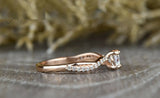 1.2ct Round Cut Diamond Engagement Ring 14k Rose Gold Finish Infinity Wedding