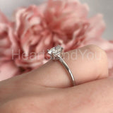 0.2ct Oval Cut Simulated Diamond Solitaire Engagement Ring 14k White Gold Plated