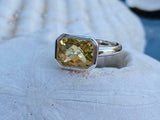 2ct Engagement Ring Radiant Cut Yellow Sapphire Solitaire 14k White Gold Finish