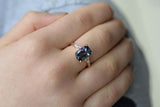 2ct Engagement Ring Radiant London Blue Topaz Diamond Petite 14k Rose Gold Over