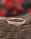 0.35ct Round Cut Moissanite Half Eternity Women Wedding Band 14k RoseGold Plated