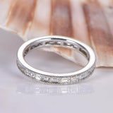 Eternity Design Wedding Ring Band 1.2ct Round Cut Diamond 14k White Gold Finish