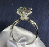 1.3ct Round Cut Diamond Engagement Ring 18k White Gold Finish Accents Solitaire