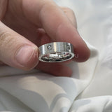 0.5ct Round Cut Moissanite Flush Set Men's Wedding Band 14K White Gold Plated