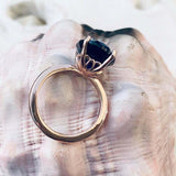 3.5ct Engagement Ring Oval Cut Blue Sapphire Solitaire 14k Rose Gold Finish