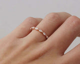 1ct Marquise Cut Diamond Wedding Band Single Prong Eternity 14k Rose Gold Finish