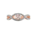 2ct Round Peach Morganite Diamond Infinity Engagement Ring 14K Rose Gold Over