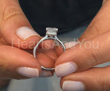 0.25ct Cushion Simulated Diamond Solitaire Engagement Ring 14k White Gold Plated