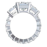 5.5ct Emerald Cut Diamond Iced Cocktail Engagement Ring 14K White Gold Finish