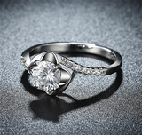 1.8Ct Round Diamond Unique Swirl Solitaire Engagement Ring 14K White Gold Finish