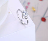0.5ct Round Cut Diamond Petite Solitaire Engagement Ring 18k White Gold Finish