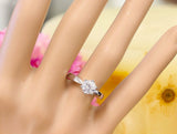 Solitaire Engagement Ring 0.6ct Round Brilliant Cut Diamond 14k WhiteGold Finish