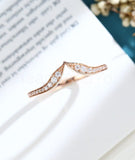 0.15ct Round Cut Moissanite Curved Women Wedding Band 14k Rose Gold Plated