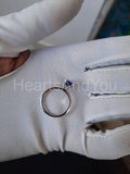 0.5ct Emerald Cut Simulated Blue Sapphire Solitaire Ring 14k White Gold Plated