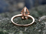 1.8Ct Pear Cut Peach Morganite Halo Solitaire Engagement Ring 14K Rose Gold Over