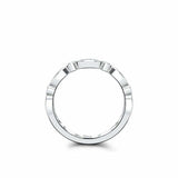 Bezel Set Half Eternity Wedding Band 0.2ct Round Cut Diamond 14k White Gold Over