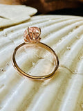 2.5ct Oval Cut Simulated Morganite Solitaire Engagement Ring 14k RoseGold Plated