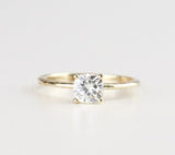 0.5ct Cushion Simulated Diamond Solitaire Engagement Ring 14k Yellow Gold Plated