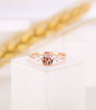 0.6ct Round Cut Simulated Morganite Trilogy Engagement Ring 14k Rose Gold Plated