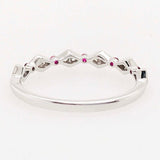 0.25ct Round Cut Moissanite Half Eternity Wedding Band 14k White Gold Plated
