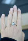 1.1ct Oval Blue Aquamarine Marquise Accent Engagement Ring 14k White Gold Finish
