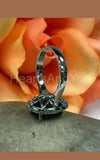 2.3ct Oval Cut Simulated Blue Sapphire Halo Engagement Ring 14k WhiteGold Plated