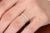 2ct Wedding Band Round Cut Diamond Stackable Half Eternity 14k YellowGold Finish