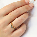 0.3ct Round Simulated Black Diamond Curved Wedding Band 14k Yellow Gold Plated
