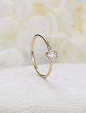 1ct Oval Cut Diamond Engagement Ring Minimalist Bridal Set 14k YellowGold Finish