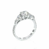 4Ct Round Cut Diamond Stylish Accent Women Engagement Ring 14K White Gold Finish