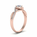 1ct Round Diamond Infinity Swirl Solitaire Engagement Ring 14k Rose Gold Finish