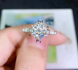 2.2ct Engagement Ring Round Cut Diamond Floral Knot Design 14k White Gold Finish