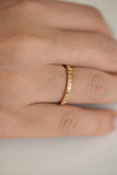 1ct Round Cut Diamond Wedding Band 14k Yellow Gold Finish Engraved Star Eternity