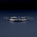 0.3ct Round Cut Moissanite Open Cuff Stackable Wedding Band 14k WhiteGold Plated